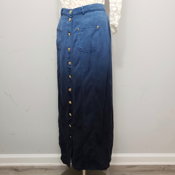 VINTAGE JEVNS votre nom ombre midi button skirt - Picture 4 of 7